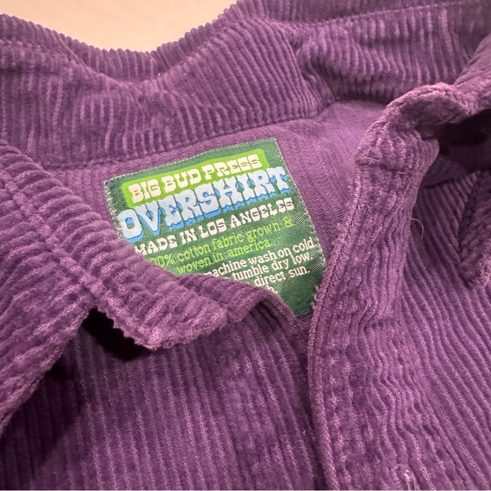 Big Bud Press Deep Purple Overshirt NWOT